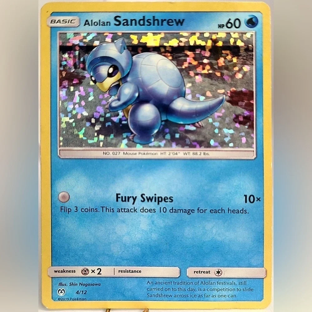 Alolan Sandshrew Pokemon Card Holo 4/12 Mcdonalds Promo 2019